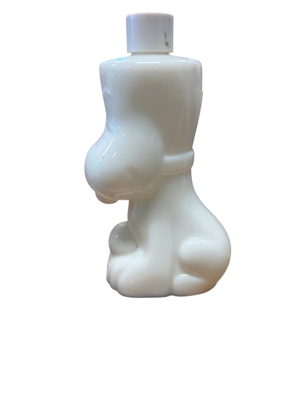 Vintage AVON milk glass Snoopy bottle -EMPTY, Peanuts memorabilia,